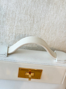Hermès White Evercolor and Nata Swift Mini 24/24 21 / Palladium Hardware / 2022