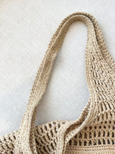 Load image into Gallery viewer, PRADA Raffia Crochet Logo Tote Bag - Neutral
