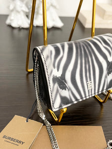 BURBERRY Small Zebra Pattern Leather Crossbody Bag