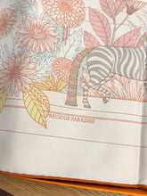 Load image into Gallery viewer, HERMES Precious Paradise scarf 90 in Argent / Rose / Aqua
