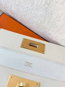 Hermès White Evercolor and Nata Swift Mini 24/24 21 / Palladium Hardware / 2022