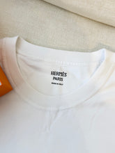 Load image into Gallery viewer, HERMES Embroidered Pocket Straight Dress in Plain Cotton Jersey / Blanc / EU36
