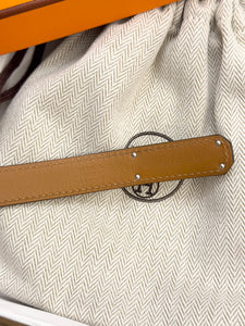 HERMES 2022 Epsom Leather Kelly 18 Belt in Gold