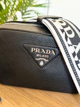 Load image into Gallery viewer, PRADA Logo-Plaque Small Leather Crossbody Bag in Black
