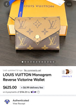 Load image into Gallery viewer, LOUIS VUITTON Monogram Reverse Victorine Wallet
