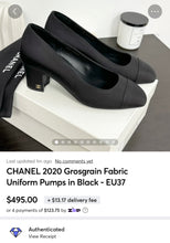 Load image into Gallery viewer, CHANEL 2020 Grosgrain Fabric Uniform Pumps in Black - EU37
