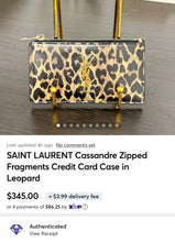 Load image into Gallery viewer, SAINT LAURENT Cassandre Zipped Fragments Credit Card Case in Leopard
