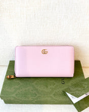 Load image into Gallery viewer, GUCCI Double G Zip Around Long Wallet with Bamboo / Pink
