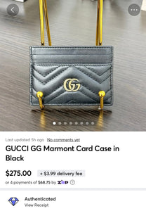 GUCCI GG Marmont Card Case in Black