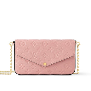 LOUIS VUITTON Félicie Pochette Empriente Leather Crossbody Bag - Rose Poudre