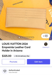 LOUIS VUITTON 2024 Empreinte Leather Card Holder in Arizona