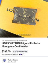 Load image into Gallery viewer, LOUIS VUITTON Kirigami Pochette Monogram Card Holder
