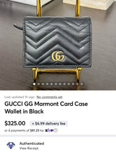 Load image into Gallery viewer, GUCCI GG Marmont Card Case Wallet in Black
