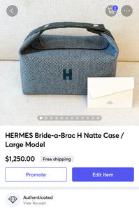 HERMES Bride-a-Brac H Natte Case / Large Model