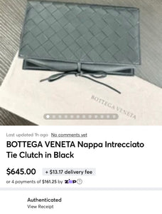 BOTTEGA VENETA Nappa Intrecciato Tie Clutch in Black