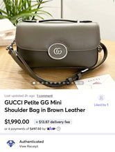 Load image into Gallery viewer, GUCCI Petite GG Mini Shoulder Bag in Brown Leather
