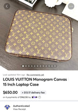 Load image into Gallery viewer, LOUIS VUITTON Monogram Canvas 15 Inch Laptop Case
