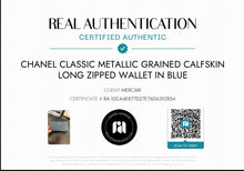 Load image into Gallery viewer, CHANEL Classic Metallic Grained Calfskin Long Zipped Wallet - Blue
