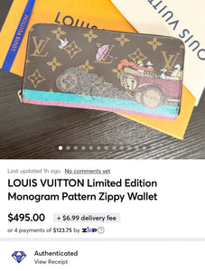 LOUIS VUITTON Limited Edition Monogram Pattern Zippy Wallet