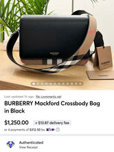 Load image into Gallery viewer, BURBERRY Mackford Crossbody Bag in Black
