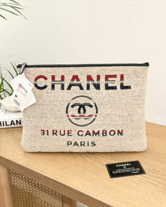 CHANEL Tweed Deauville O-Case - Red/White/Blue