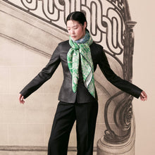 Load image into Gallery viewer, HERMES 2024 All&#39;Orto Botanico di Palermo Shawl 140 / Vert Vif / Naturel / Bleu
