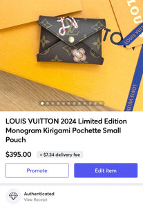 LOUIS VUITTON 2024 Limited Edition Monogram Kirigami Pochette Small Pouch