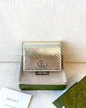 Load image into Gallery viewer, GUCCI GG Marmont Python Card Case Wallet / Gold
