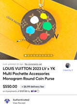 Load image into Gallery viewer, ▪️SOLD▪️LOUIS VUITTON 2023 LV x YK Multi Pochette Accessories Monogram Round Coin Purse
