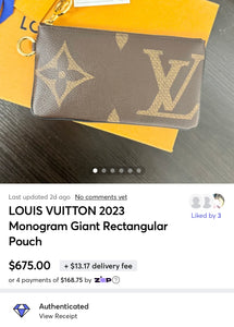 LOUIS VUITTON 2023 Monogram Giant Rectangular Pouch