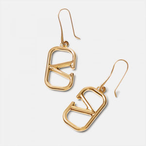 VALENTINO VLogo Gold Tone Drop Earrings