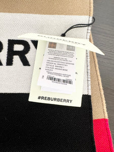 ▪️SOLD▪️BURBERRY Unisex Wool-Silk Icon Stripe Logo Scarf - Archive Beige