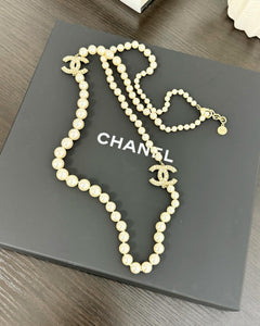 CHANEL 100th Anniversary CC Pearl Long Necklace - LIMITED EDITION