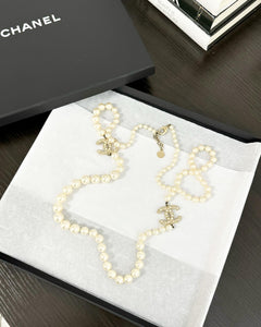 CHANEL 100th Anniversary CC Pearl Long Necklace - LIMITED EDITION