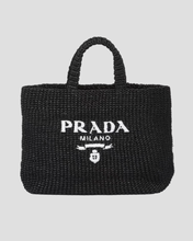 Load image into Gallery viewer, PRADA Crochet Tote Bag - Black
