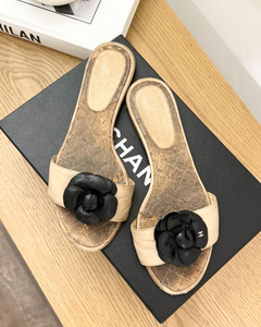 CHANEL Camellia Mule Sandals in Beige - (EU)38