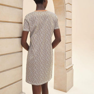 HERMES 2024 “Naoussa Chaine” Cotton Micro Dress / Brown / EU34