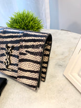 Load image into Gallery viewer, SAINT LAURENT Snakeskin Zebra Print  Monogram Toy Kate Crossbody Bag
