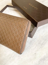 Load image into Gallery viewer, GUCCI Micro GG Guccissima XL Leather Zip Around Wallet in Dark Brown
