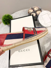 Load image into Gallery viewer, GUCCI Men&#39;s Blue Logo Sylvie Canvas Espadrille UK8/US9
