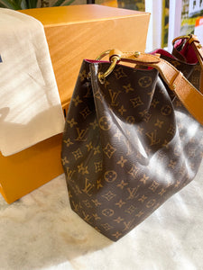 LOUIS VUITTON Graceful MM Monogram Canvas Hobo Bag in Peony