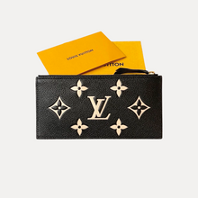 Load image into Gallery viewer, LOUIS VUITTON 2022 Monogram Empreinte Leather Zippy Coin Insert In Black/Beige
