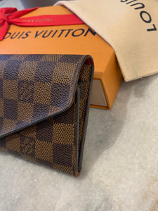 LOUIS VUITTON Damier Ebene Josephine Wallet In Fuchsia