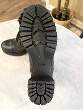 Load image into Gallery viewer, [SOLD] PRADA 55mm Block-Heel Combat Leather Ankle Booties in Black (EU) 37
