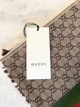 Load image into Gallery viewer, ▪️SOLD▪️GUCCI GG Unisex Verbier Jacquard Knit Scarf in Brown
