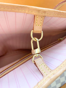 Louis Vuitton 2021 Neverfull GM Damier Azur Tote In Rose Ballerine