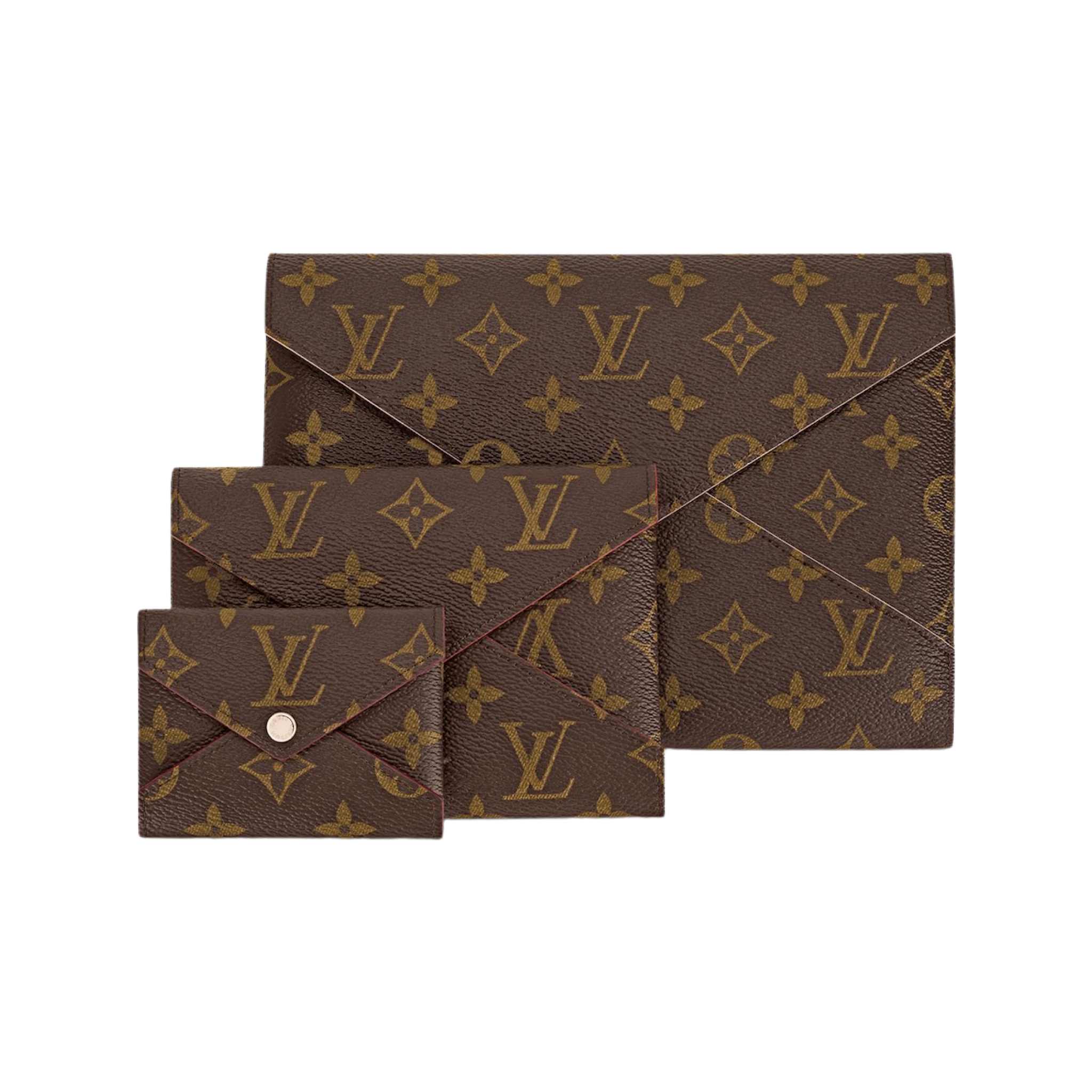 Louis Vuitton Monogram Pochette Kirigami 3 Piece Set Pouch Envelope Clutch  New