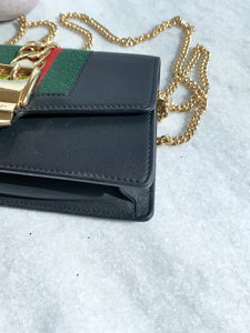 Gucci Sylvie Super Mini Chain Crossbody Bag - Black