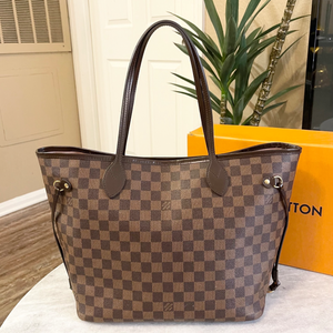 LOUIS VUITTON Damier Ebene Neverfull MM Tote In Rose Ballerine