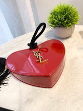 Load image into Gallery viewer, SAINT LAURENT Patent Leather Sac Coeur Heart Shape Clutch In Red
